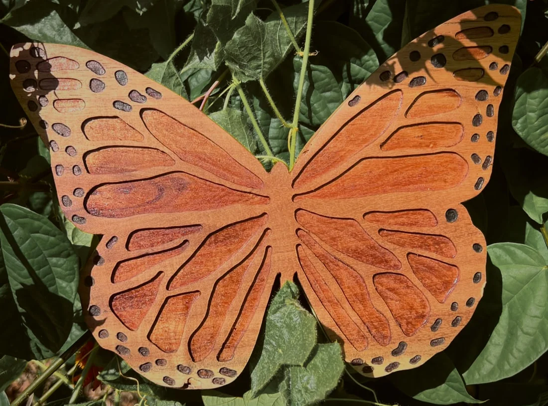 Papillon monarque — Découpe et gravure, gravure sur bois par Tony Grandin